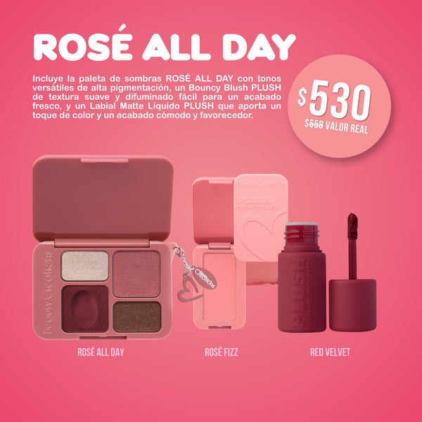 Plush Bundle - Rose All Day - Sombras, Rubor y Labial Líquido