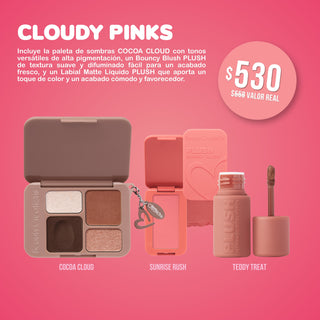 Plush Bundle - Cloudy Pink - Sombras, Rubor y Labial Líquido