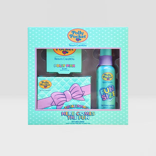 Polly Pocket X Beauty Creations - Set de Paleta de Sombras, Spray Fijador Y Rubor - Here Comes The Fun