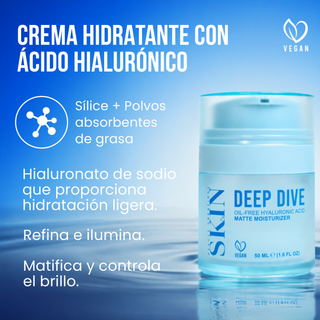 Beauty Creations Skin - Hidratante Mate con Ácido Hialurónico Sin Aceite - Deep Dive