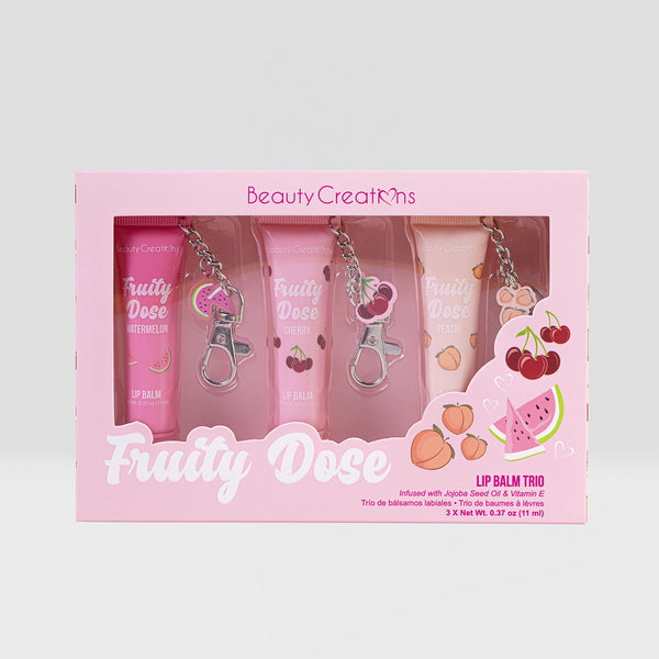 Fruity Dose - Set Trio De Bálsamo Labial Con Llavero