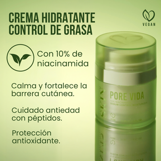 Beauty Creations Skin - Hidratante con Control de Grasa y Niacinamida al 10 % - Pore Vida