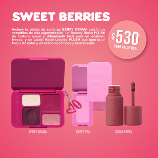Plush Bundle - Sweet Berries - Sombras, Rubor y Labial Líquido