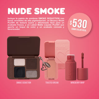 Plush Bundle - Nude Smoke - Sombras, Rubor y Labial Líquido