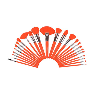 BCC Backup-Cosmetics-Beauty Creations - Brush Set Naranja Neón - Set De Brochas 24 Pzas-B24NO