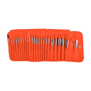 BCC Backup-Cosmetics-Beauty Creations - Brush Set Naranja Neón - Set De Brochas 24 Pzas-B24NO