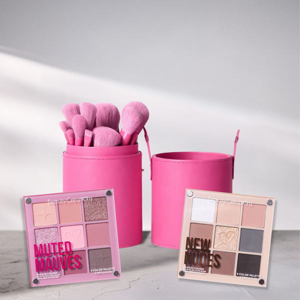 Bundle Paletas Magnéticas + Set de Brochas 24pzs - Pink